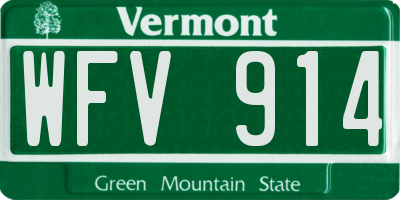 VT license plate WFV914