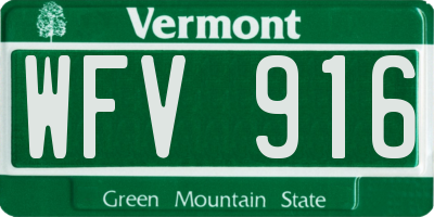 VT license plate WFV916