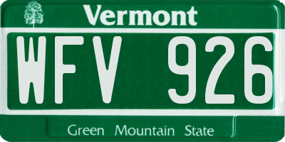 VT license plate WFV926