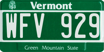 VT license plate WFV929