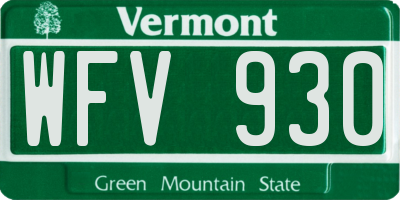 VT license plate WFV930
