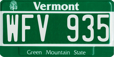 VT license plate WFV935