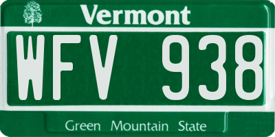 VT license plate WFV938