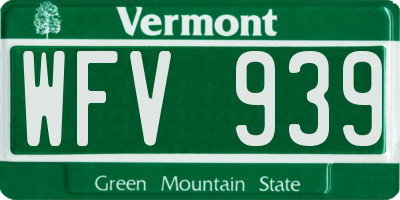 VT license plate WFV939