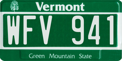 VT license plate WFV941