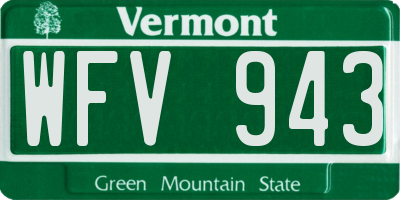 VT license plate WFV943