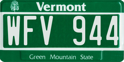 VT license plate WFV944