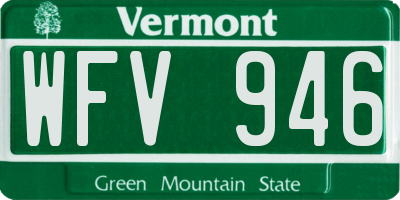 VT license plate WFV946