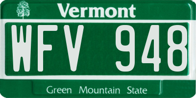 VT license plate WFV948