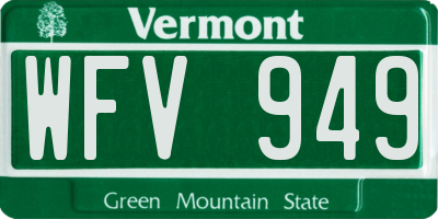 VT license plate WFV949