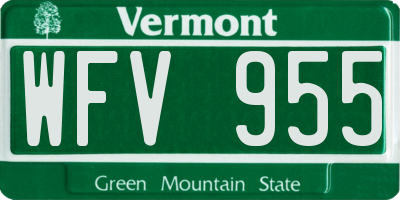 VT license plate WFV955