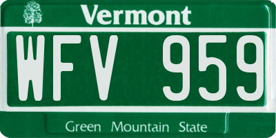 VT license plate WFV959