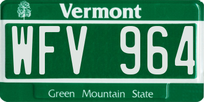 VT license plate WFV964