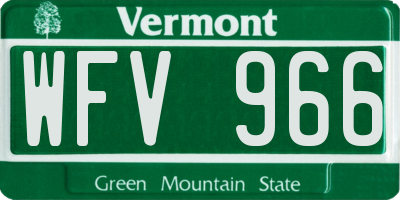 VT license plate WFV966