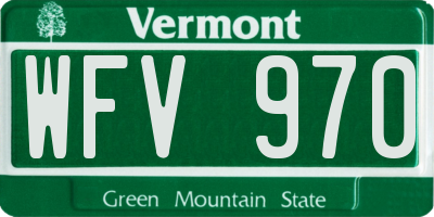 VT license plate WFV970