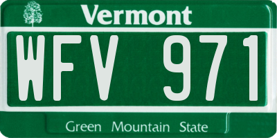 VT license plate WFV971