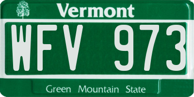 VT license plate WFV973