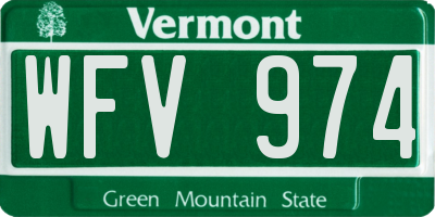 VT license plate WFV974