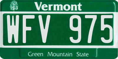 VT license plate WFV975