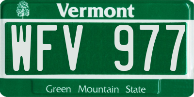 VT license plate WFV977