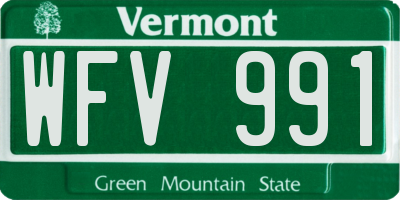 VT license plate WFV991