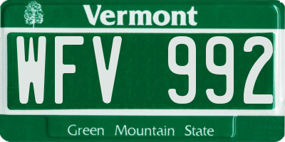 VT license plate WFV992