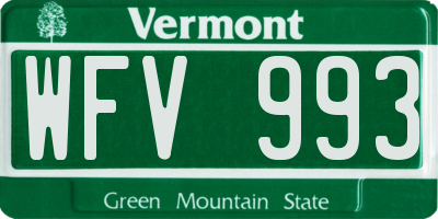 VT license plate WFV993