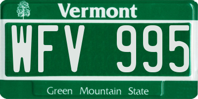 VT license plate WFV995
