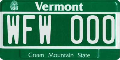 VT license plate WFW000