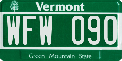 VT license plate WFW090