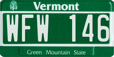 VT license plate WFW146