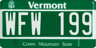 VT license plate WFW199
