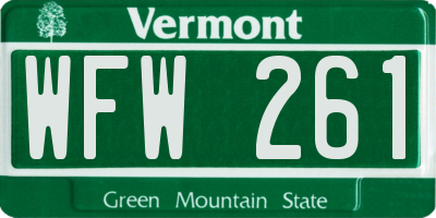 VT license plate WFW261