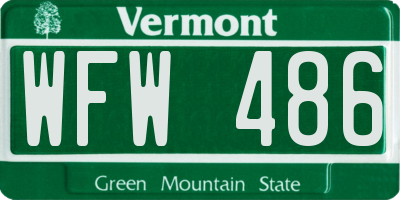 VT license plate WFW486
