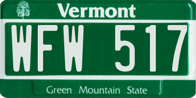 VT license plate WFW517