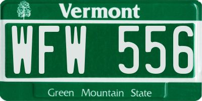 VT license plate WFW556
