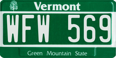 VT license plate WFW569