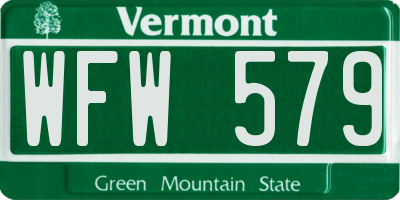 VT license plate WFW579