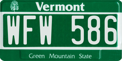 VT license plate WFW586