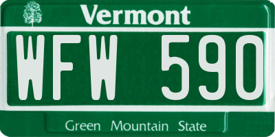 VT license plate WFW590