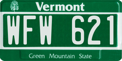 VT license plate WFW621