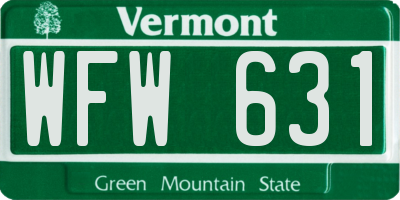 VT license plate WFW631