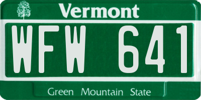 VT license plate WFW641