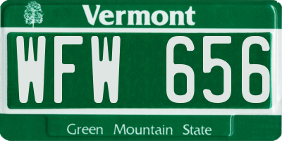 VT license plate WFW656