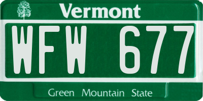 VT license plate WFW677