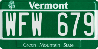 VT license plate WFW679