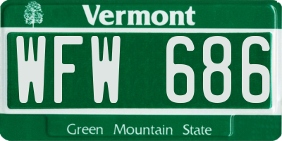 VT license plate WFW686