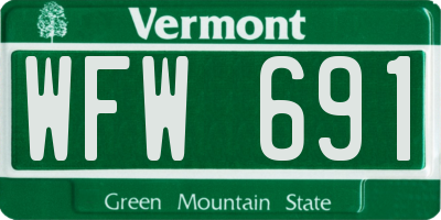VT license plate WFW691