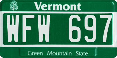 VT license plate WFW697
