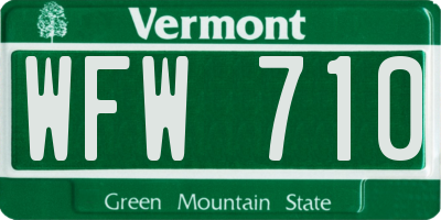 VT license plate WFW710